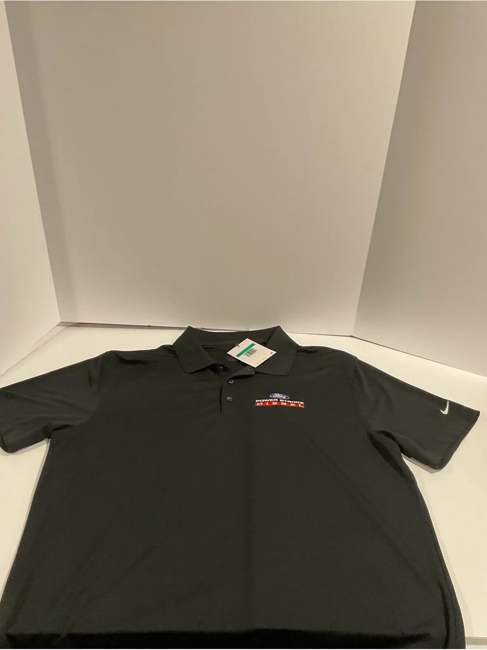 NWT Nike Dri-FIT Ford Power Stroke Diesel Polo Shirt Black XL Golf Performance